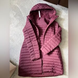 EUC Lululemon Athletica Pack It Down Long Jacket in Cassis Size 12